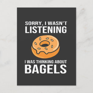 Ledsen Jag tänkte på Bagels Judisk Hanukkah Inbjudan Vykort