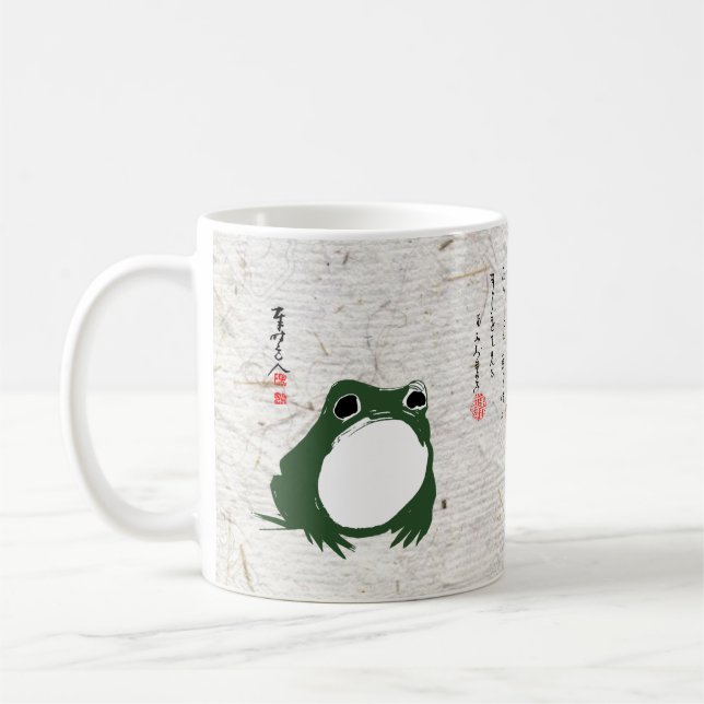 Ledsen Japanska Frog Toad 1800-talet Kaffemugg (Vänster)