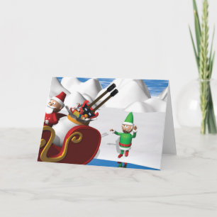 Ledsen Jul Elf Helgkort