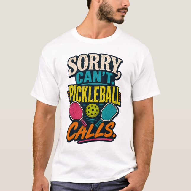 Ledsen kan inte Pickleball-samtal Retro sport T Shirt (Framsida)