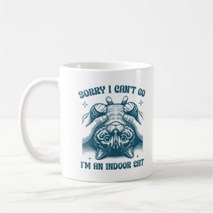 Ledsen kan jag inte gå, jag är en innekatt Husdjur Kaffemugg