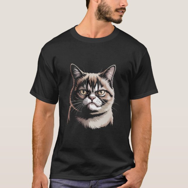 Ledsen Katt 😿 – Känslomässiga & Relaterbara Kattd T Shirt (Framsida)