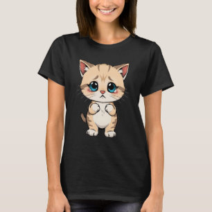 Ledsen Katt Meme Stående Katt Rolig Rolig Kattälsk T Shirt
