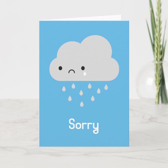 Ledsen Kawaii Rain Cloud - Förlåt Kort (Framsida)