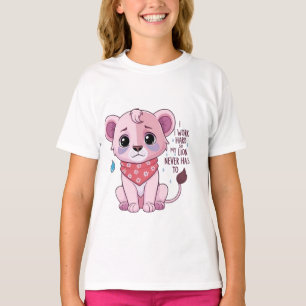 Ledsen Lejonare Unge - Mjuk pastel Gråtande Lejon T Shirt