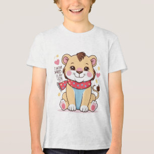 Ledsen Lejonare Unge - Mjuk pastel Gråtande Lejon T Shirt