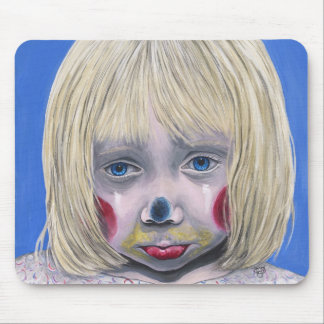 Ledsen liten flickaclown Mousepad Musmatta