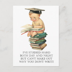 Ledsen Little Student Vykort