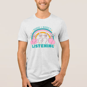 Ledsen Lyssnade Inte Dansande Skelett Regnbåge T Shirt