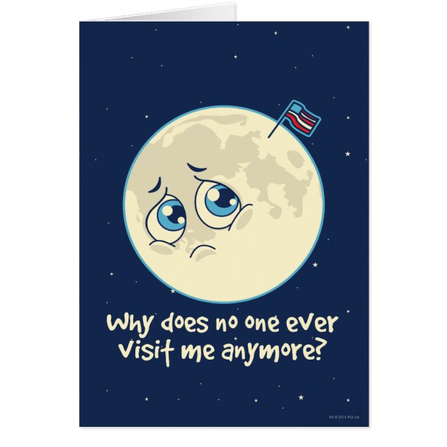 Ledsen måne hälsningskort (Framsidan)