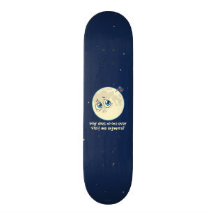 Ledsen måne mini skateboard bräda 18,7 cm
