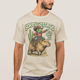 Ledsen, Måste Gå, Vintage Groda Capybara, Rolig Re T Shirt