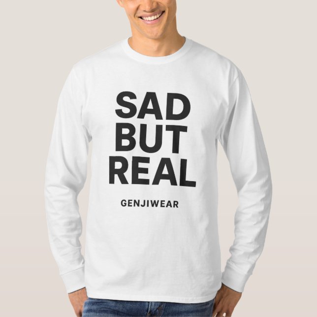 LEDSEN MEN REAL Långärmad Shirt - hederligt minima T (Framsida)
