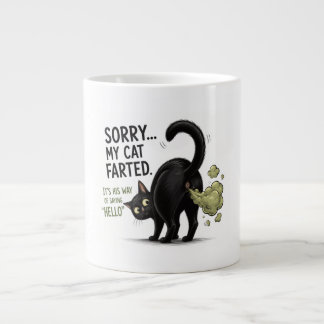 Ledsen min katt fösade Rolig svart katt-humor Jumbo Mugg