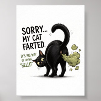 Ledsen min katt fösste Rolig svart katt humor Poster