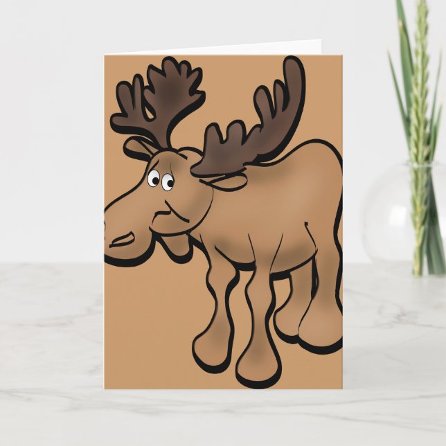 Ledsen Moose Greeting Card Kort (Framsida)