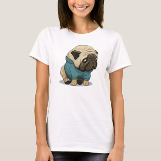 Ledsen mopshund t shirt