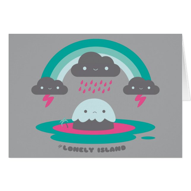 Ledsen ö 2 hälsningskort (Framsidan Horizontal)