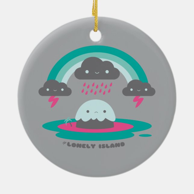 Ledsen ö 2 julgransprydnad keramik (Baksidan)