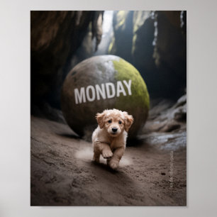 Ledsen och endast husdjur Poster utskrift: måndag