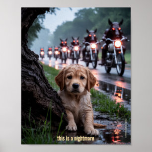 Ledsen och endast husdjur Poster utskrift: Nightma