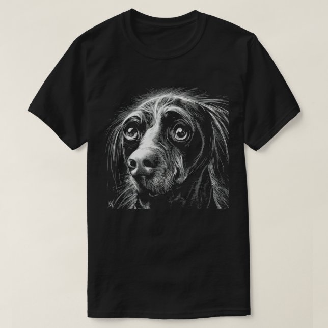 Ledsen Ögon Scratchboard Mutt T-Shirt (Design framsida)