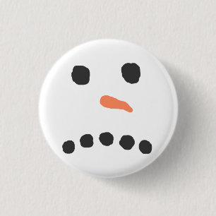Ledsen Olycklig Snögubbe Ansikte Bah Humbug Knapp