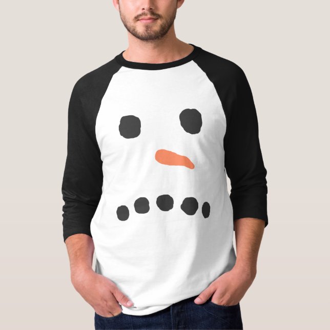 Ledsen olycklig snögubbeansikteBah Humbug T-shirt (Framsida)