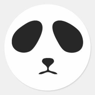 Ledsen panda ansikte runt klistermärke