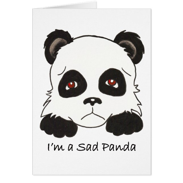 Ledsen Panda Hälsningskort (Framsidan)