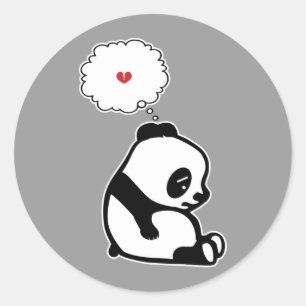 Ledsen Panda Runt Klistermärke