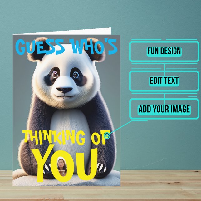 Ledsen Panda Thinking of You Kort (Sending a "thinking of you" card is one of the most thoughtful messages you can send.)