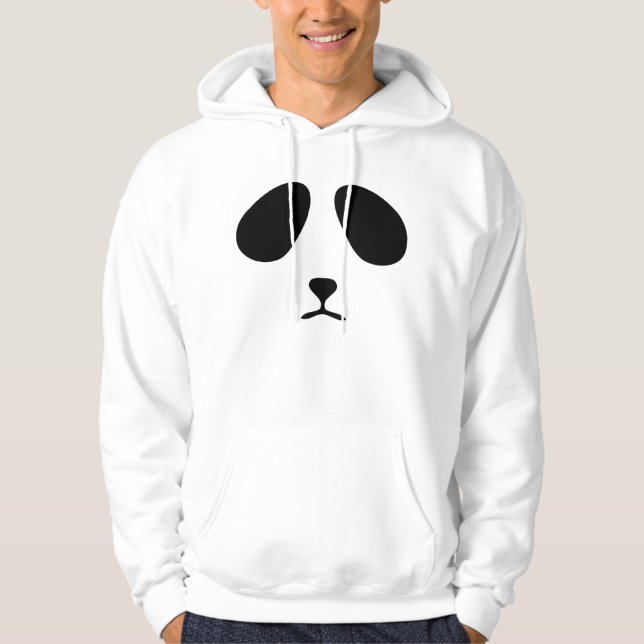 Ledsen pandaansiktehoodie munkjacka (Framsida)