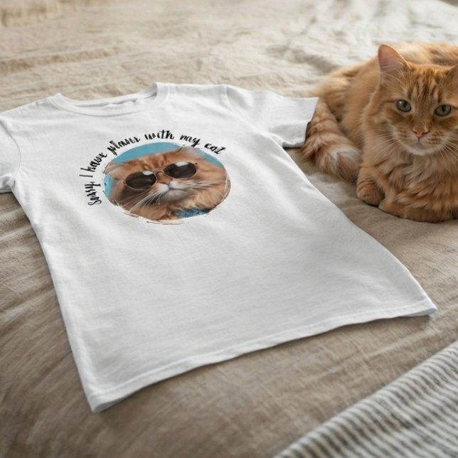 Ledsen, planer med katt katt-mamma originaldesign t shirt (Skapare uppladdad)