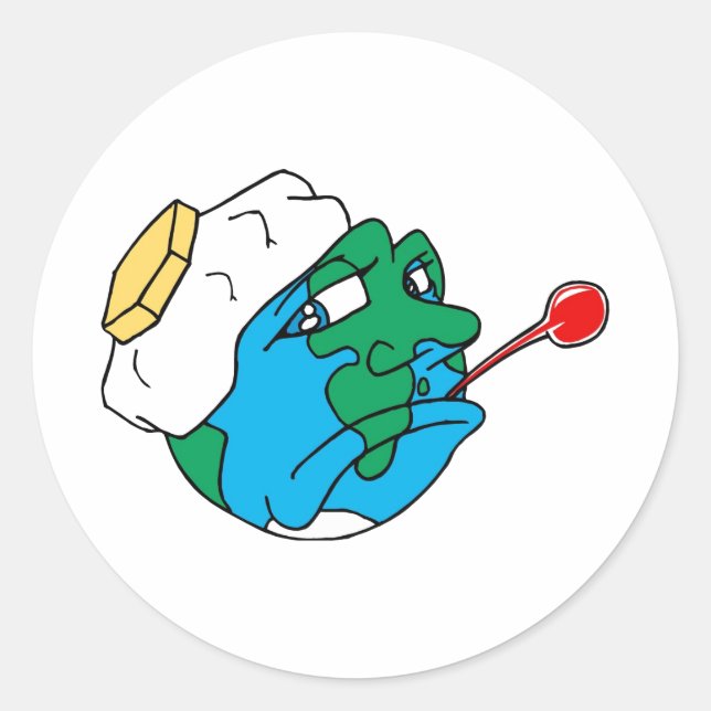 Ledsen planet runt klistermärke (Framsida)