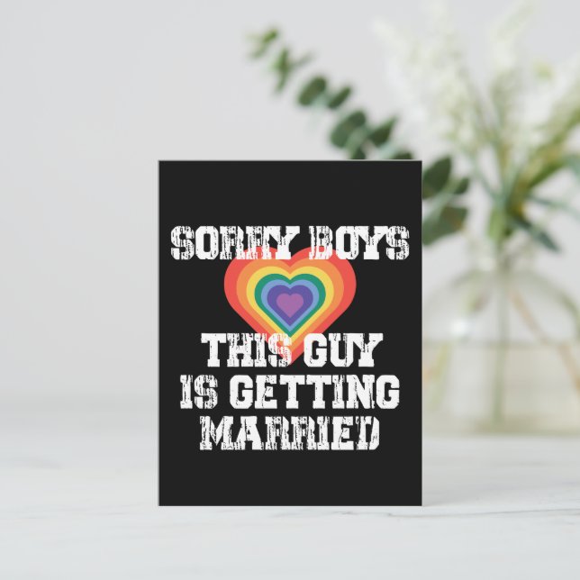 Ledsen pojkar den här killen gifter sig gay  vykort (Stående Fram)