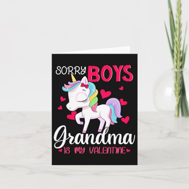 Ledsen pojkar mormor är min valentin Alla hjärtans Kort (Framsida)