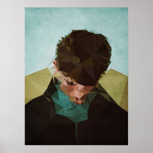 Ledsen pojke - Kubistika av Boris Draschoff Poster