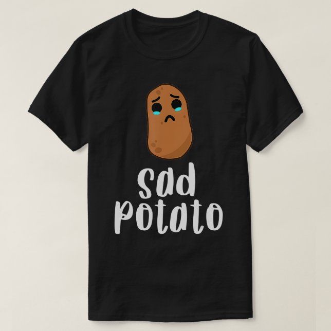 Ledsen Potato Food Humor Vegetable Gift Kawaii T Shirt (Design framsida)