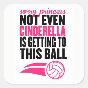 Ledsen Princess: Volleyboll Fyrkantigt Klistermärke