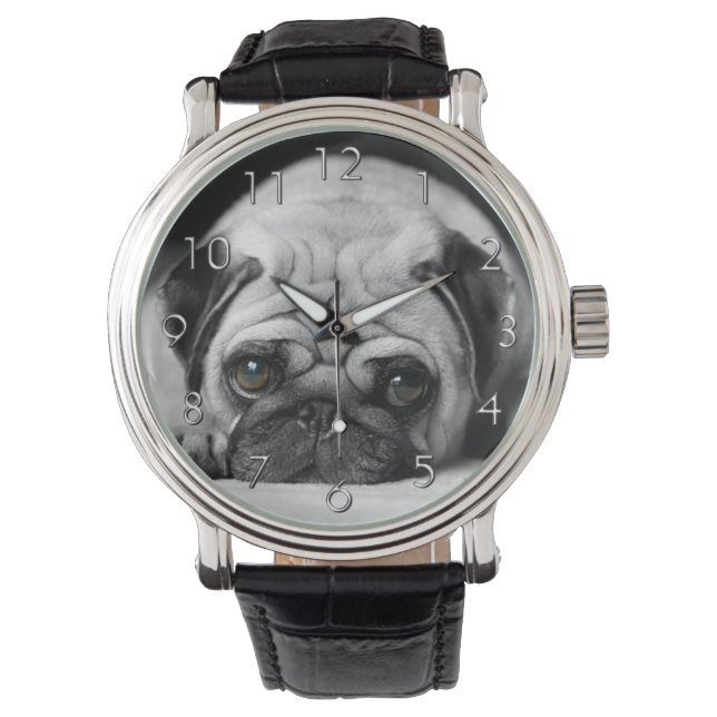 Ledsen Pug Armbandsur (Framsida)
