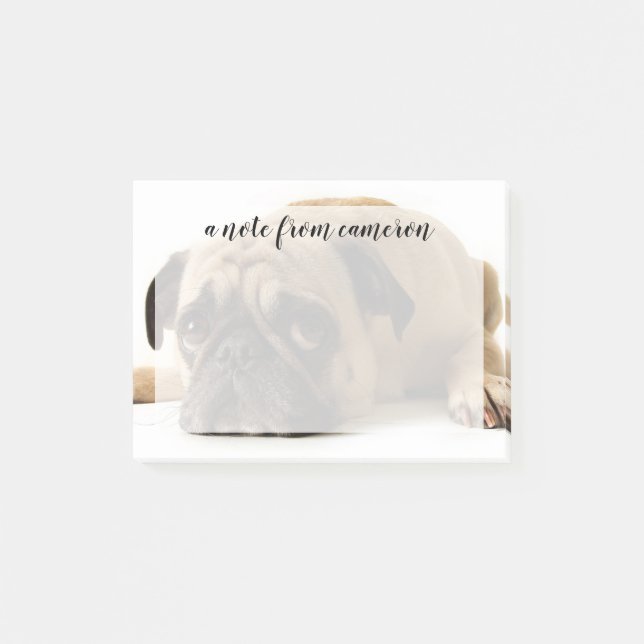 Ledsen Pug Post-it Block (Framsida)