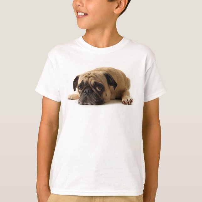 Ledsen Pug T Shirt (Framsida)