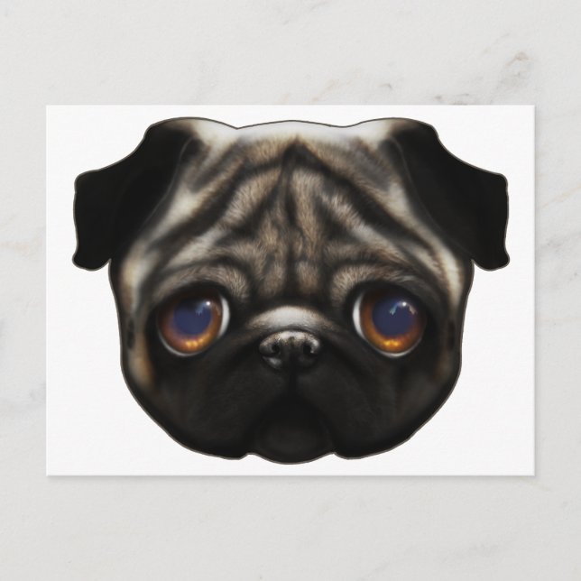 Ledsen Pug vycard Vykort (Framsida)