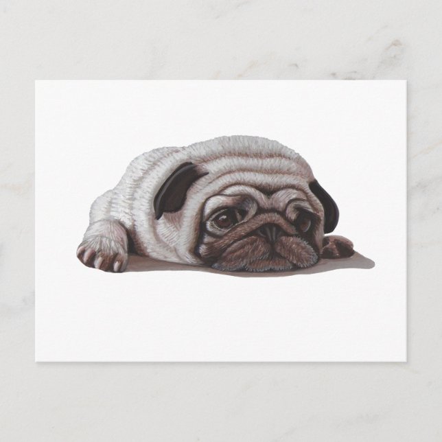 Ledsen Pug Vykort (Framsida)