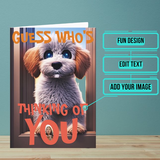 Ledsen Puppy tänker på dig Kort (Sending a "thinking of you" card is one of the most thoughtful messages you can send.)