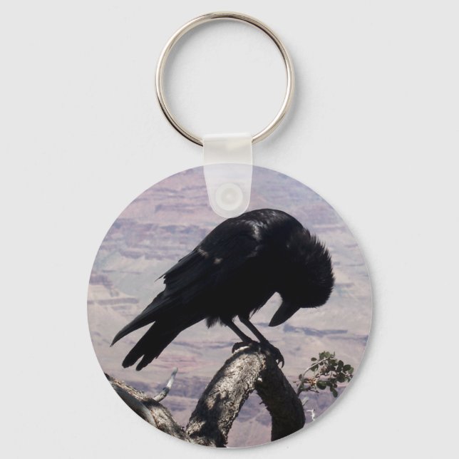 Ledsen Raven Keychain Nyckelring (Framsida)