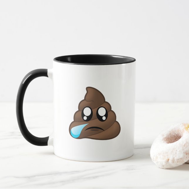Ledsen revaPoop Emoji Mugg (Med munk)