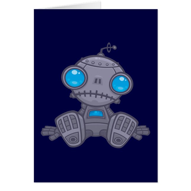 Ledsen Robot Hälsningskort (Framsidan)