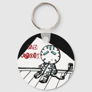 Ledsen robot Keychain Nyckelring